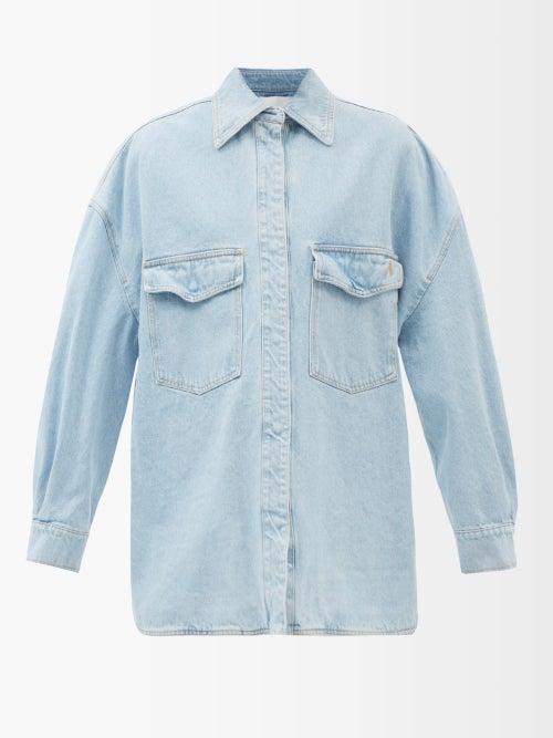 The Attico - Denim Overshirt - Womens - Light Blue