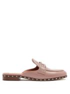 Valentino Micro Rockstud Leather Backless Loafers