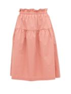 Matchesfashion.com Araks - Ulu Paperbag-waist Cotton-poplin Skirt - Womens - Pink