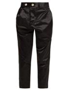 Matchesfashion.com Vivienne Westwood Anglomania - High Rise Cotton Blend Satin Trousers - Womens - Black