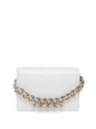 Alexander Mcqueen - Four-ring Chain-handle Leather Clutch - Womens - White