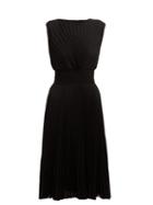 Matchesfashion.com Prada - Sable Sunray Pleated Crepe Midi Dress - Womens - Black