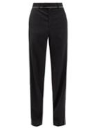 Amiri - Crystal-embellished Wool-sharkskin Suit Trousers - Mens - Black