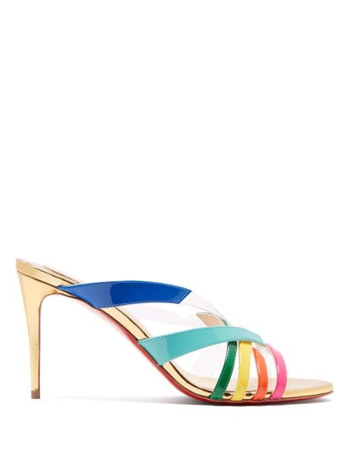 Matchesfashion.com Christian Louboutin - Decidela 85mm Cross Over Leather Heeled Sandals - Womens - Multi