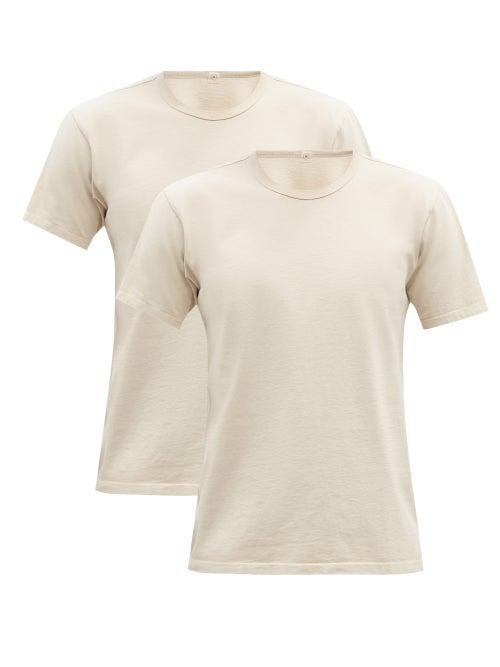 Lady White Co. - Pack Of Two Cotton-jersey T-shirts - Mens - Cream