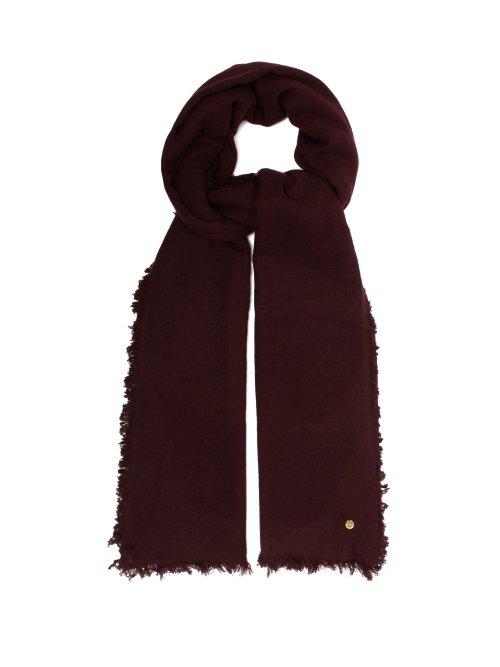 Matchesfashion.com Ann Demeulemeester - Frayed Edge Cashmere Scarf - Womens - Burgundy