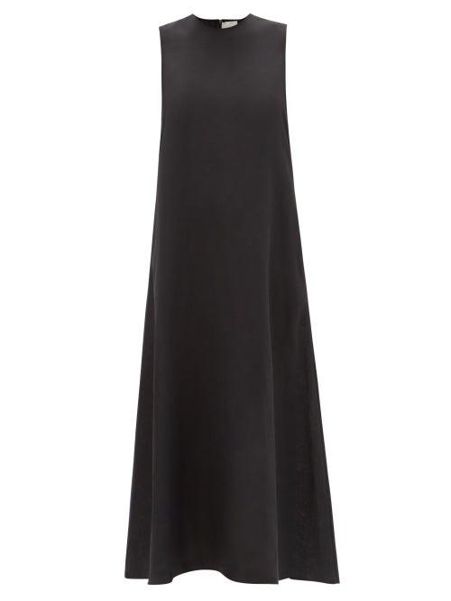Matchesfashion.com Asceno - The Tallin Organic-linen Maxi Dress - Womens - Black