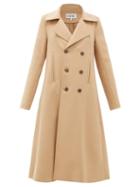 Matchesfashion.com Loewe - Double Breasted Wool Blend Swing Coat - Womens - Camel
