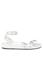 Matchesfashion.com Isabel Marant - Efita Snake-effect Metallic Leather Sandals - Womens - Silver
