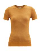 Matchesfashion.com Joostricot - Metallic Jersey Short-sleeved Sweater - Womens - Brown