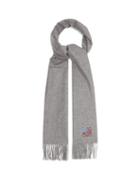 Loewe - Anagram-embroidered Cashmere Scarf - Womens - Grey