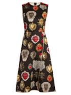 Dolce & Gabbana Heart-print Round-neck Wrap-style Dress