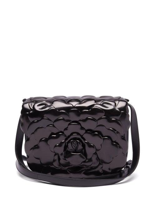 Ladies Bags Valentino Garavani - Atelier Petal-effect Leather Cross-body Bag - Womens - Black