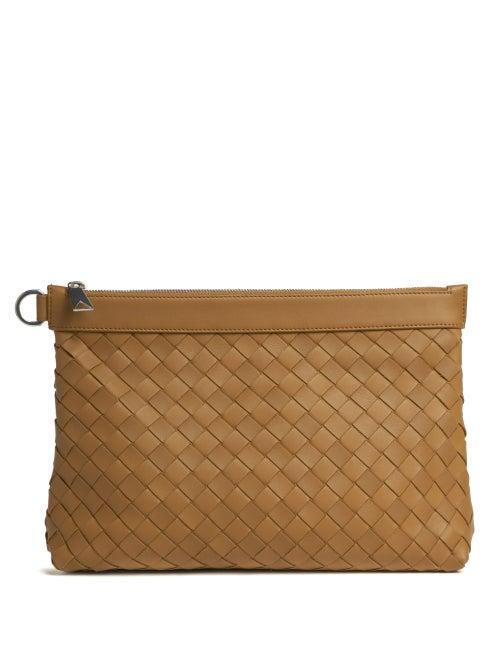 Bottega Veneta - Hydrology Intrecciato-leather Pouch - Mens - Brown