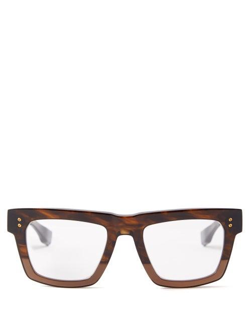Dita Eyewear - Mastix Square Acetate Glasses - Mens - Brown