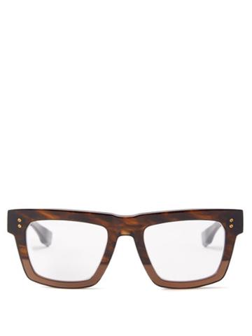 Dita Eyewear - Mastix Square Acetate Glasses - Mens - Brown