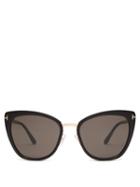 Matchesfashion.com Tom Ford Eyewear - Simona Cat Eye Acetate Sunglasses - Womens - Black