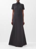 Staud - Ilana Bow-neck Grosgrain Maxi Dress - Womens - Black