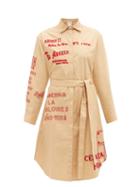 Matchesfashion.com Kilometre Paris - Barrio De La Letras Cotton Shirt Dress - Womens - Beige Multi