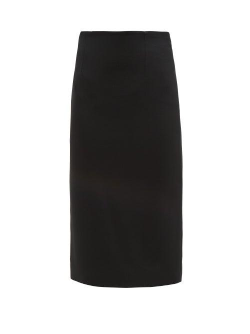 Matchesfashion.com Alexander Mcqueen - High Rise Crepe Pencil Skirt - Womens - Black