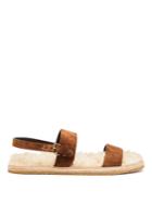 Saint Laurent No Shearling-sole Suede Sandals