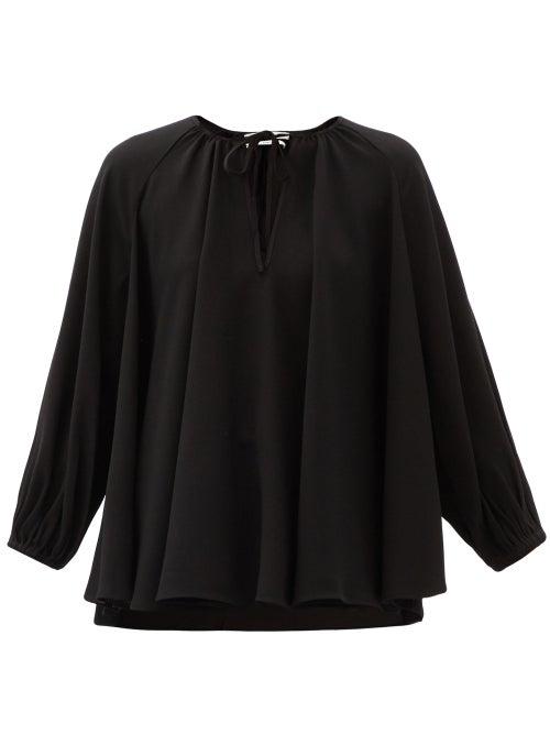 Matchesfashion.com Co - Neck-tie Crepe Blouse - Womens - Black