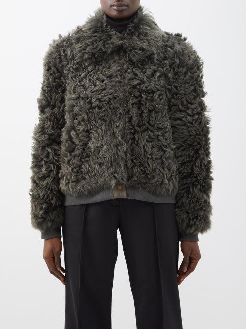 Nili Lotan - Tessa Shearling Bomber Jacket - Womens - Olive