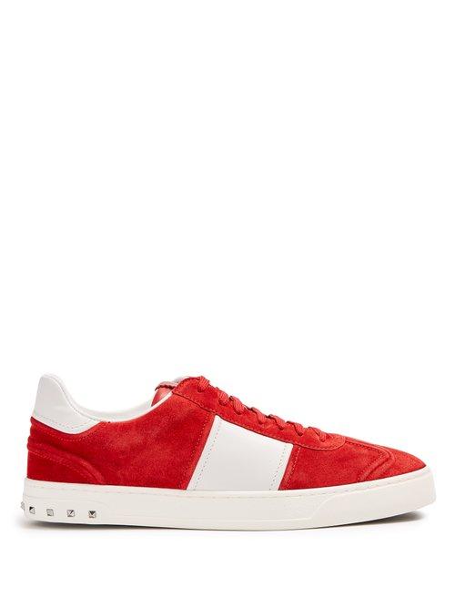 Matchesfashion.com Valentino - Fly Crew Low Top Suede Trainers - Mens - Red Multi