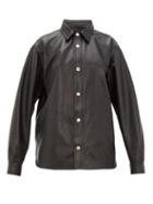 Matchesfashion.com Acne Studios - Tracey Curved Hem Leather Jacket - Womens - Black