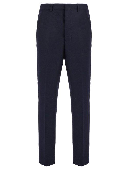 Matchesfashion.com Ami - Tapered Wool Trousers - Mens - Navy