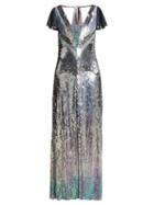 Matchesfashion.com Temperley London - Ruth Ombr Sequinned Gown - Womens - Silver Multi
