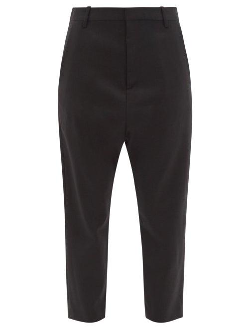 Nili Lotan - Paris Cropped Wool-blend Twill Trousers - Womens - Black