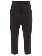 Nili Lotan - Paris Cropped Wool-blend Twill Trousers - Womens - Black