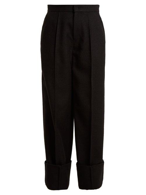 Matchesfashion.com Joseph - Brem Wide Leg Wool Twill Trousers - Womens - Black