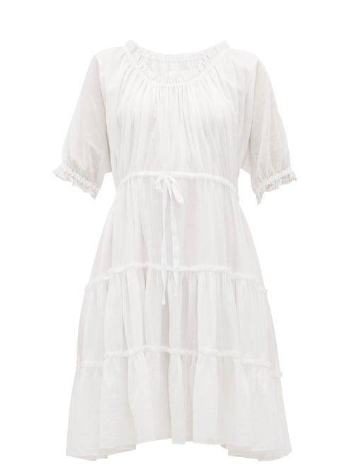 Matchesfashion.com Loup Charmant - Kassos Ruffled Cotton Voile Dress - Womens - White