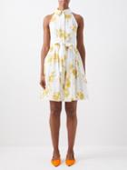 Emilia Wickstead - Toyah Floral-print Cotton-poplin Shirt Dress - Womens - Yellow Multi