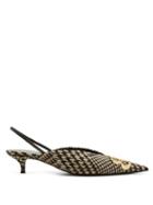 Matchesfashion.com Balenciaga - Houndstooth Bb Slingback Pumps - Womens - Brown Multi
