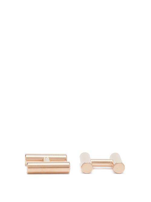 Matchesfashion.com Alice Made This - Kitson H Shaped Brass Cufflinks - Mens - Rose Gold