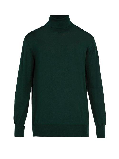 Matchesfashion.com Thom Sweeney - Wool Roll Neck Sweater - Mens - Green