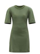Alexander Mcqueen - Graffiti Logo-print Jersey T-shirt Minidress - Womens - Khaki Multi