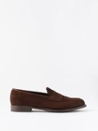 Edward Green - Piccadilly Suede Penny Loafers - Mens - Brown