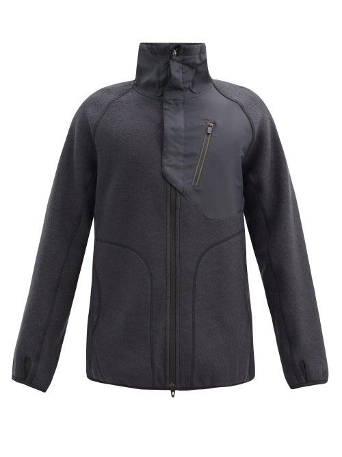 Matchesfashion.com Y-3 - Panelled Fleece And Ripstop Jacket - Mens - Dark Grey