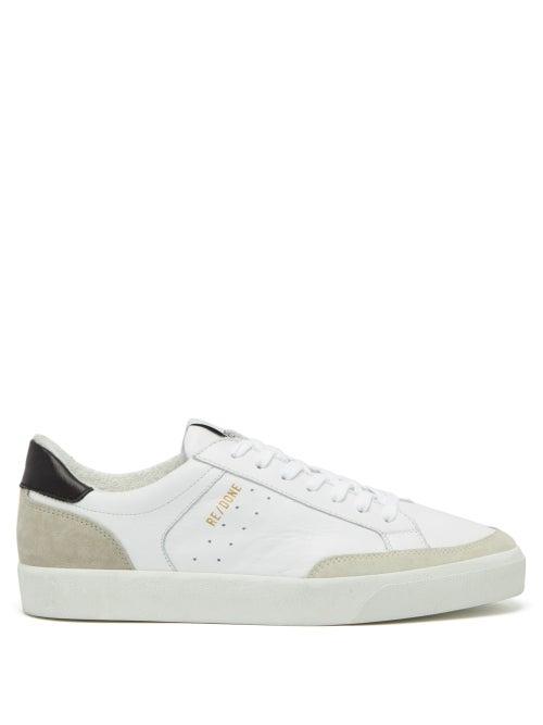 Matchesfashion.com Re/done Originals - 90s Skate Shoe Leather And Suede Trainers - Womens - White Black