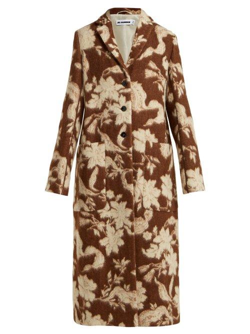 Matchesfashion.com Jil Sander - Fullerton Floral Wool And Alpaca Blend Coat - Womens - Brown Multi