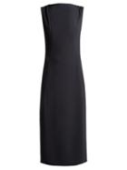 Matchesfashion.com Raey - Cowl Neck Crepe Midi Dress - Womens - Charcoal