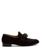 Valentino Panther-embellished Suede Loafers