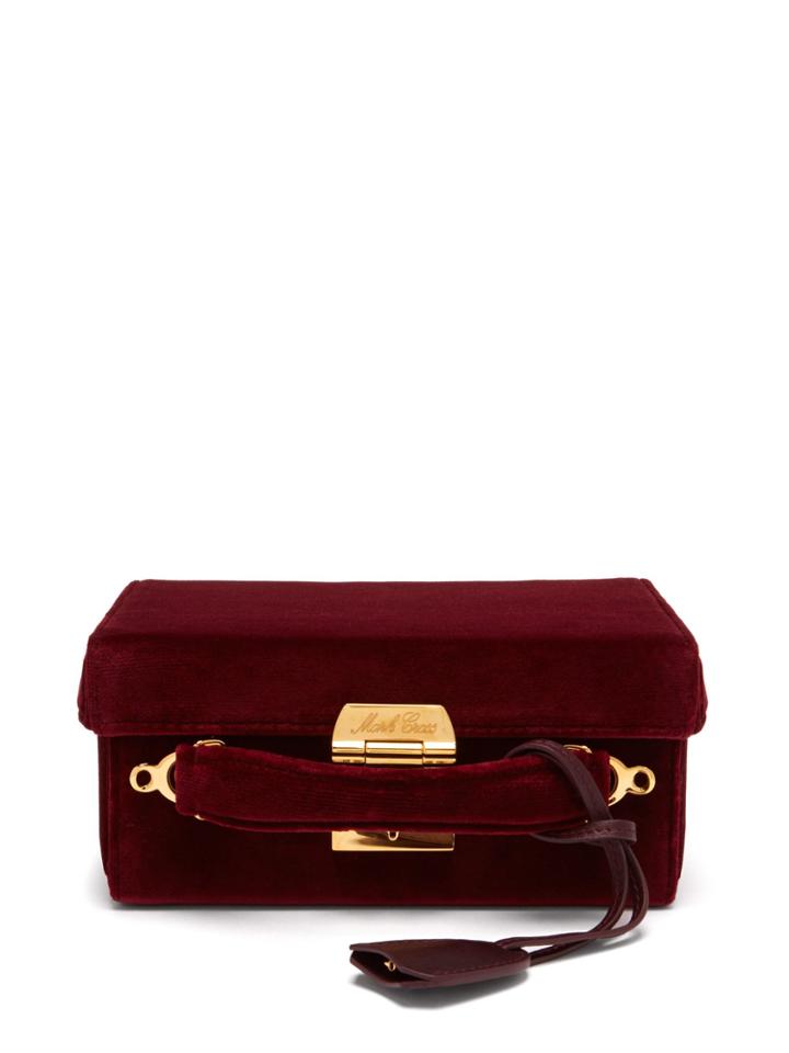 Mark Cross Grace Small Velvet Shoulder Bag
