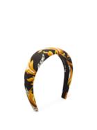 Matchesfashion.com Versace - Baroque-print Satin Headband - Womens - Black Multi