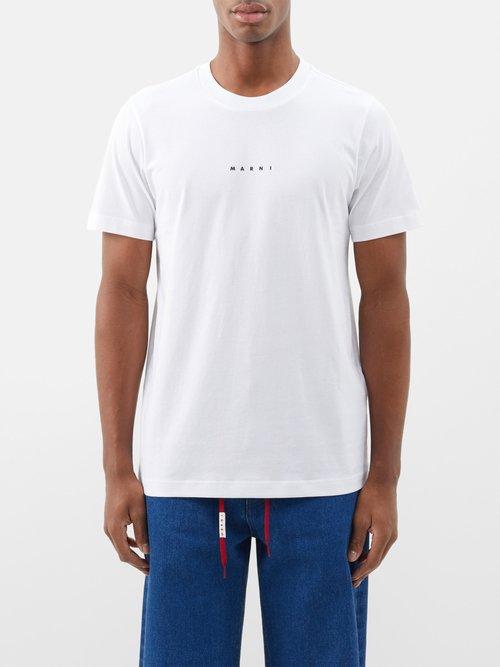 Marni - Logo-print Cotton-jersey T-shirt - Mens - White