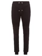 Matchesfashion.com Balmain - Flocked-logo Pintucked-panel Cotton Track Pants - Mens - Black
